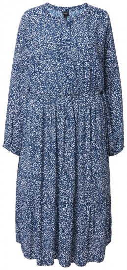 Ulla Popken 844594 Vestido midi floral Azul-marinho - Vestidos midi - Vestidos Midi Tamanhos Grandes