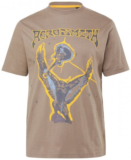 JP1880 844644 Aerosmith T-shirt Taupe escuro - T-shirts de bandas - Camisetas de Bandas em Tamanhos Grandes