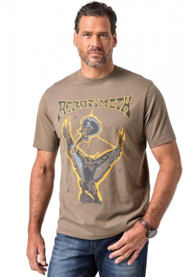 JP1880 844644 Aerosmith T-shirt Taupe escuro - T-shirts de bandas - Camisetas de Bandas em Tamanhos Grandes