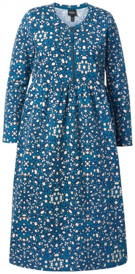 Ulla Popken 844722 Vestido de sweat estampado Petróleo - Vestidos de moletom - 