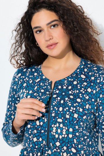 Ulla Popken 844722 Vestido de sweat estampado Petróleo - Vestidos de moletom - 