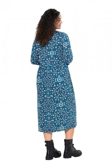 Ulla Popken 844722 Vestido de sweat estampado Petróleo - Vestidos de moletom - 