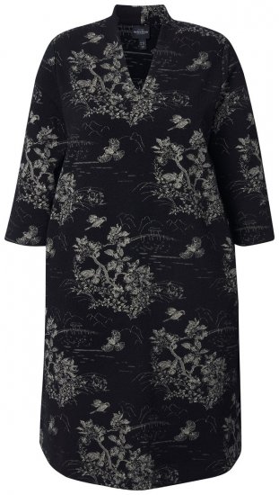 Ulla Popken 844739 Vestido com manga 3/4 Preto - Vestidos midi - Vestidos Midi Tamanhos Grandes