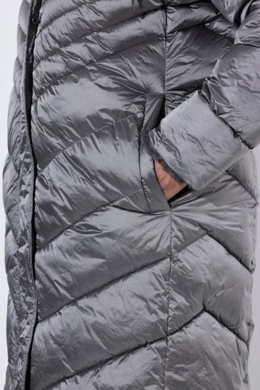 Ulla Popken 844764 Casaco acolchoado HYPRAR com brilho metalizado Antracite - Casacos - Casacos de Mulher em Tamanhos Grandes