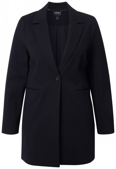Ulla Popken 844842 Blazer em malha Preto - Blazers e Coletes - Blazers em Tamanhos Grandes