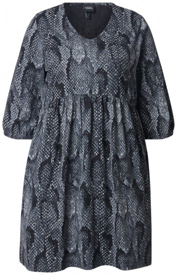 Ulla Popken 844945 Vestido de jersey estampado Preto - Vestidos em jersey - 
