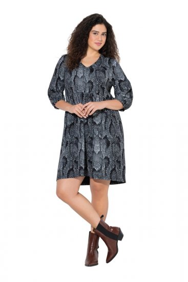 Ulla Popken 844945 Vestido de jersey estampado Preto - Vestidos em jersey - 