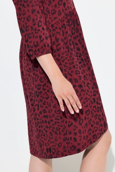 Ulla Popken 844945 Vestido de jersey evasê com decote em V Ameixa - Vestidos em jersey - 