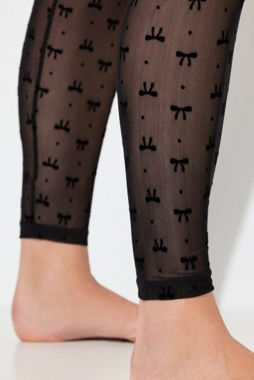 Ulla Popken 844970 Leggings de meia com padrão Preto - Collants & meias - 