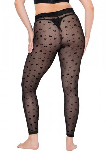 Ulla Popken 844970 Leggings de meia com padrão Preto - Collants & meias - 