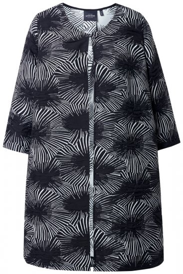 Ulla Popken 844981 Blazer texturizado com decote redondo Preto - Blazers e Coletes - Blazers em Tamanhos Grandes