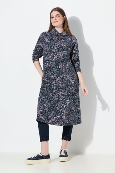 Ulla Popken 844993 Vestido de sweat estampado Azul-marinho - Vestidos de moletom - 