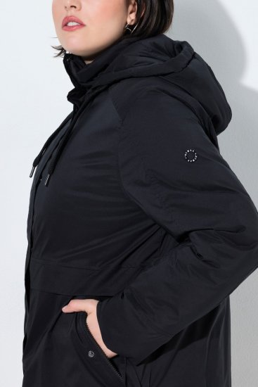 Ulla Popken 845111 Parka Preto - Casacos - Casacos de Mulher em Tamanhos Grandes