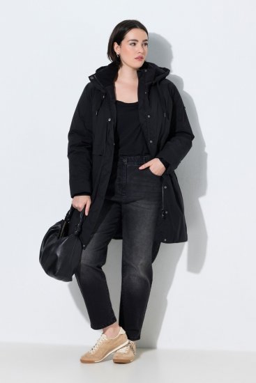 Ulla Popken 845111 Parka Preto - Casacos - Casacos de Mulher em Tamanhos Grandes