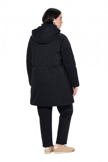 Ulla Popken 845111 Parka Preto - Casacos - Casacos de Mulher em Tamanhos Grandes