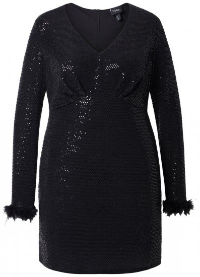 Ulla Popken 845145 Vestido de lantejoulas Preto - Vestidos de noite - Vestidos de festa em tamanhos grandes