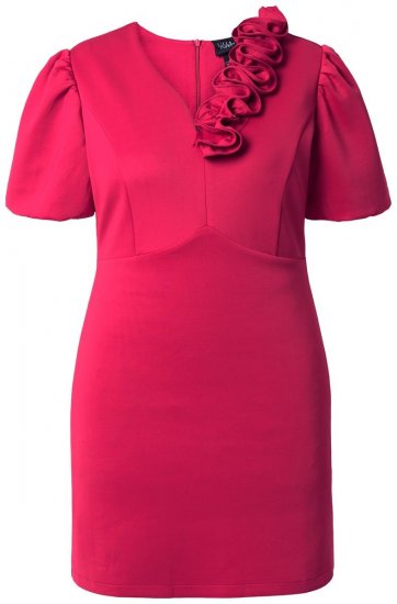 Ulla Popken 845148 Vestido justo floral Magenta - Vestidos - Vestidos para todos os tamanhos
