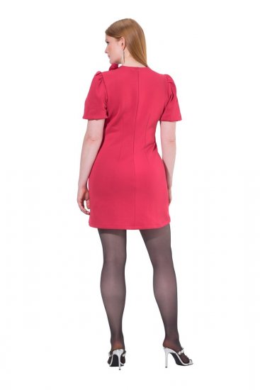 Ulla Popken 845148 Vestido justo floral Magenta - Vestidos - Vestidos para todos os tamanhos