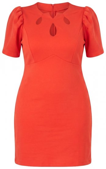 Ulla Popken 845150 Vestido justo de manga curta Vermelho - Vestidos - Vestidos para todos os tamanhos