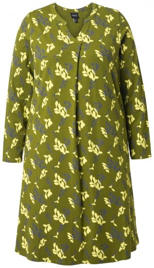 Ulla Popken 845190 Vestido de jersey floral Turquesa - Vestidos em jersey - 