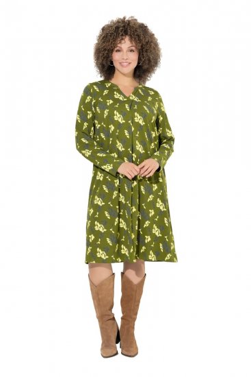 Ulla Popken 845190 Vestido de jersey floral Turquesa - Vestidos em jersey - 