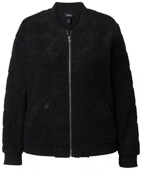 Ulla Popken 845262 Casaco teddy Preto - Jaquetas - Casacos plus size para mulher