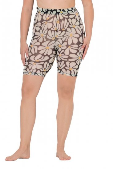 Ulla Popken 845285 Calções anti-fricção florais Preto - Calções anti-fricção - 