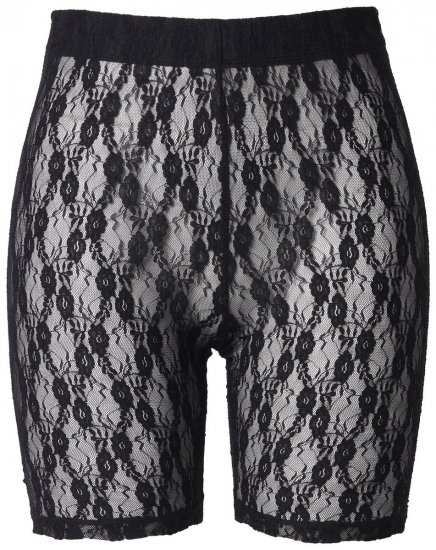 Ulla Popken 845290 Calções anti-fricção florais com renda Preto - Calções anti-fricção - 
