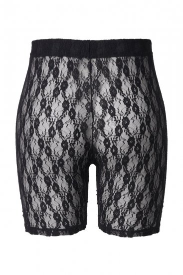 Ulla Popken 845290 Calções anti-fricção florais com renda Preto - Calções anti-fricção - 