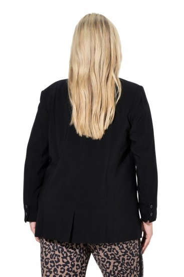Ulla Popken 845336 Blazer elástico oversize de dois botões Preto - Blazers e Coletes - Blazers em Tamanhos Grandes