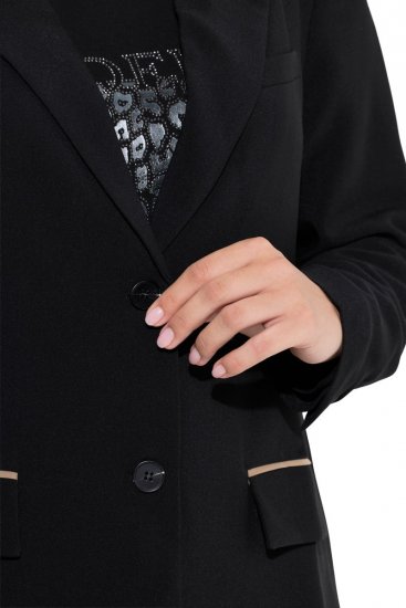 Ulla Popken 845336 Blazer elástico oversize de dois botões Preto - Blazers e Coletes - Blazers em Tamanhos Grandes