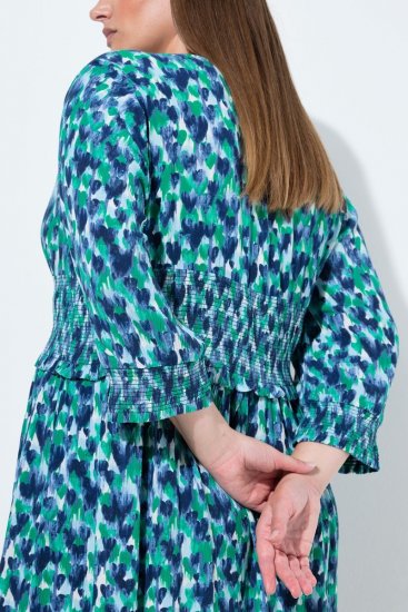 Ulla Popken 845360 Vestido midi estampado Azul claro - Vestidos midi - Vestidos Midi Tamanhos Grandes