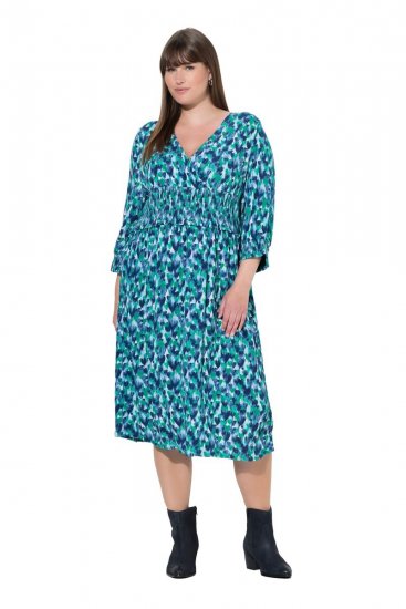 Ulla Popken 845360 Vestido midi estampado Azul claro - Vestidos midi - Vestidos Midi Tamanhos Grandes