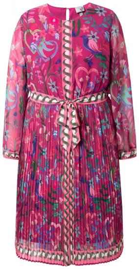 Ulla Popken 845649 Vestido midi de manga comprida Vermelho baga - Vestidos midi - Vestidos Midi Tamanhos Grandes
