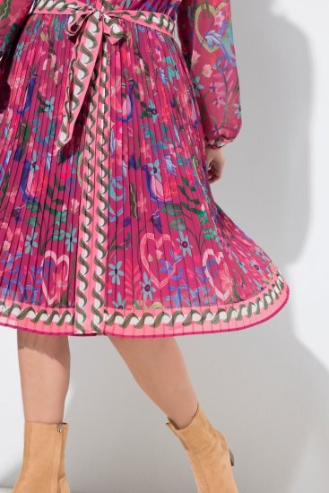 Ulla Popken 845649 Vestido midi de manga comprida Vermelho baga - Vestidos midi - Vestidos Midi Tamanhos Grandes