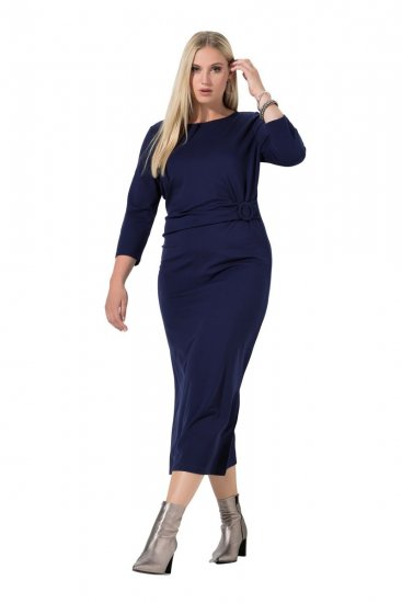 Ulla Popken 845705 Vestido de jersey Azul-marinho - Vestidos midi - Vestidos Midi Tamanhos Grandes