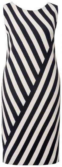Ulla Popken 845784 Vestido de malha às riscas Preto - Vestidos de verão - Vestidos de verão plus size