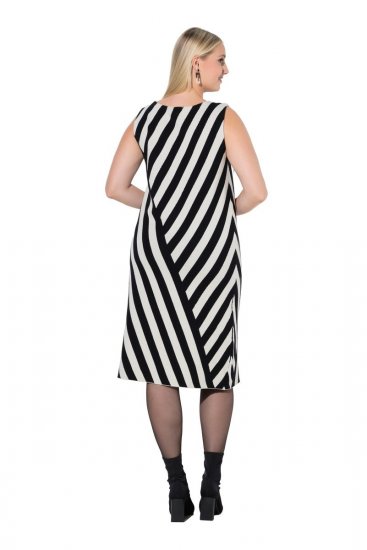 Ulla Popken 845784 Vestido de malha às riscas Preto - Vestidos de verão - Vestidos de verão plus size