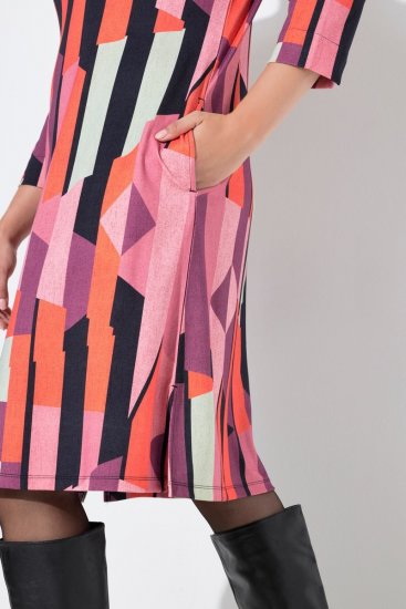 Ulla Popken 845794 Vestido de jersey estampado Rosa - Vestidos - Vestidos para todos os tamanhos