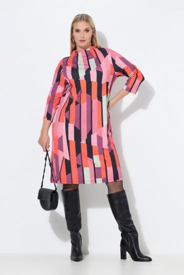 Ulla Popken 845794 Vestido de jersey estampado Rosa - Vestidos - Vestidos para todos os tamanhos