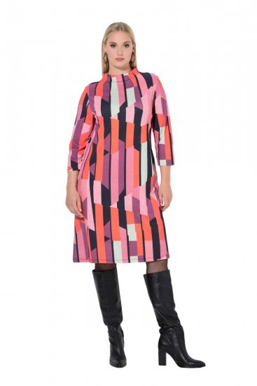 Ulla Popken 845794 Vestido de jersey estampado Rosa - Vestidos - Vestidos para todos os tamanhos