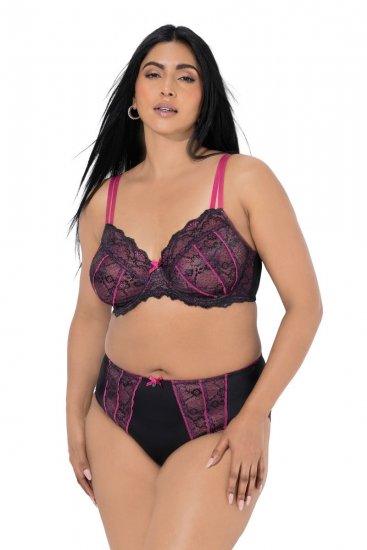 Ulla Popken 845885 Cuecas com flores com renda Rosa - Cuecas - 