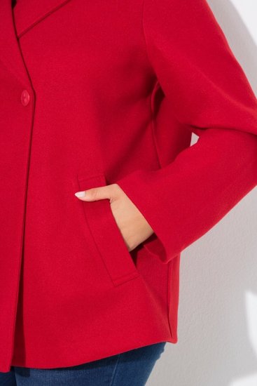 Ulla Popken 846021 Sobretudo polar Vermelho - Casacos - Casacos de Mulher em Tamanhos Grandes