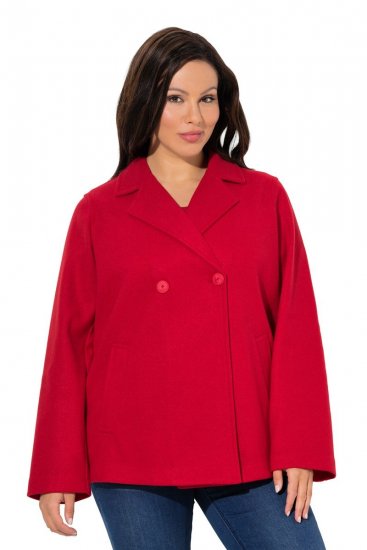 Ulla Popken 846021 Sobretudo polar Vermelho - Casacos - Casacos de Mulher em Tamanhos Grandes