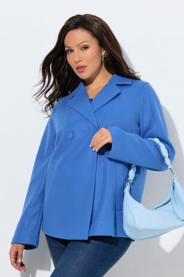 Ulla Popken 846021 Sobretudo polar Azul - Casacos - Casacos de Mulher em Tamanhos Grandes