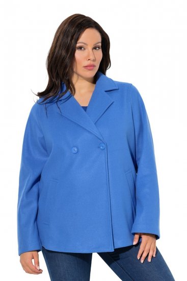 Ulla Popken 846021 Sobretudo polar Azul - Casacos - Casacos de Mulher em Tamanhos Grandes