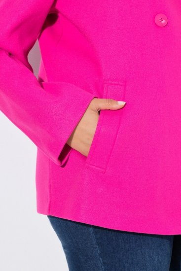 Ulla Popken 846021 Sobretudo polar Rosa - Casacos - Casacos de Mulher em Tamanhos Grandes