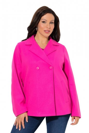 Ulla Popken 846021 Sobretudo polar Rosa - Casacos - Casacos de Mulher em Tamanhos Grandes