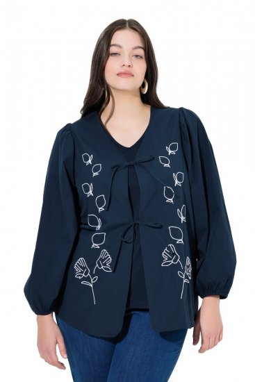 Ulla Popken 846197 Casaco Azul-marinho - Jaquetas - Casacos plus size para mulher