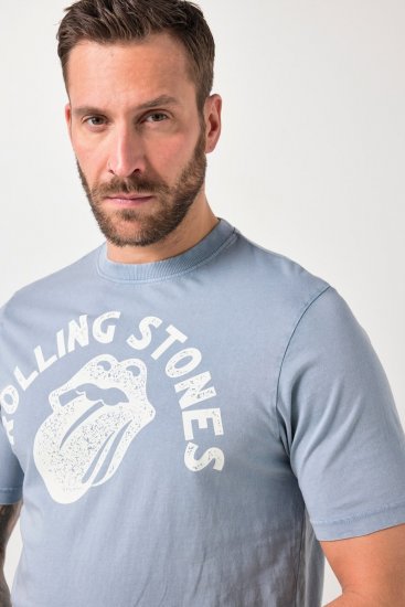 JP1880 846221 Rolling Stones Tongue T-shirt Azul claro - T-shirts de bandas - Camisetas de Bandas em Tamanhos Grandes